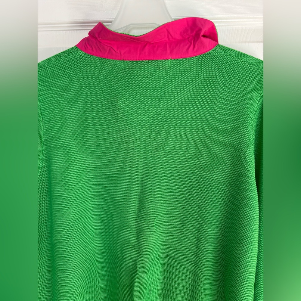 Gretchen Scott Designs Green Cardigan with Pink Accents - Picture 8 of 11